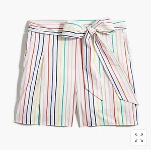NWT J. Crew striped tie-waist shorts